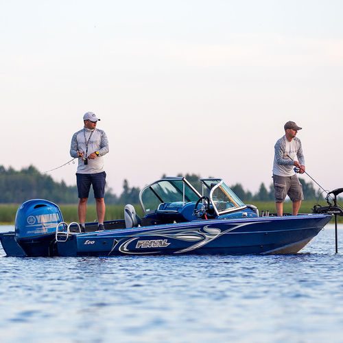 Bass boat fueraborda - 550 EVO - BoatLab LLC - con doble consola / de pesca deportiva / de aluminio