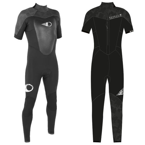 Traje húmedo de surf - FIGHTER Back-zip Black - SOÖRUZ SURFWEAR COMPANY - integral / de manga corta / 2 mm