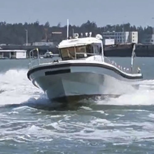 Barco cabinado fueraborda - PRO 37 - PANGA FERRET - bimotor / casco de planeo / con caseta de timón