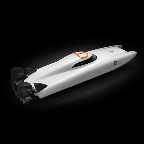 Runabout fueraborda - HyperCat 32 - Swecat Racing AB - bimotor / con hard-top / de deporte