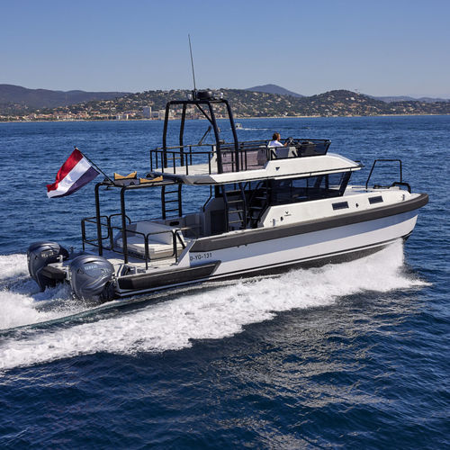 Barco cabinado catamarán - Vandal Marine BV - fueraborda / bimotor / con fly