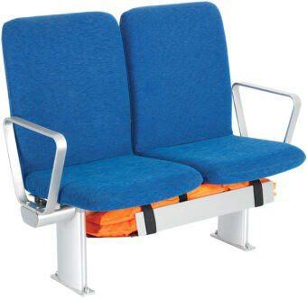 Asiento para buque de pasajeros - RAVA - MK Seats GmbH - con reposabrazos / respaldo alto / 2 plazas