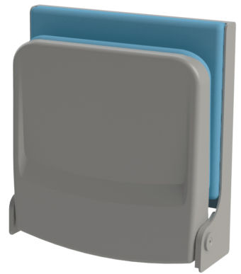 Asiento para buque de pasajeros - WOLIN - MK Seats GmbH - abatible / 1 plaza / gris