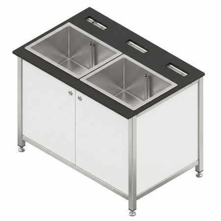 Fregadero rectangular - MK Seats GmbH - doble / de acero inoxidable / de acero inoxidable 304