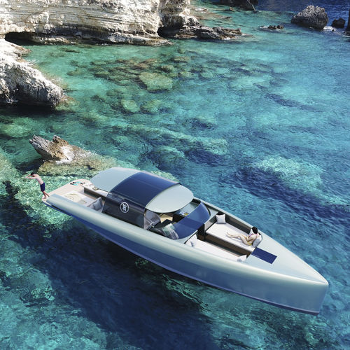 Barco cabinado intraborda - HYNOVA 42 - HYNOVA - eléctrico / bimotor / con hard-top