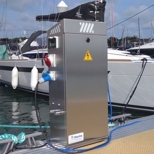 Torreta de suministro eléctrico - BE 22 - ARMARINA - de suministro de agua / para pantalán / de acero inoxidable