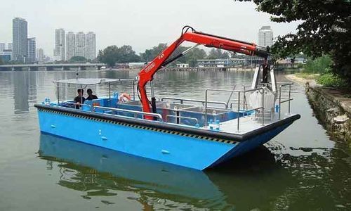 Barco profesional gabarra de recuperación de residuos - Scavenger 40 Aquatic Loadmaster - Five Aluminium Boat and Engineering Pte Ltd - diésel / de aluminio