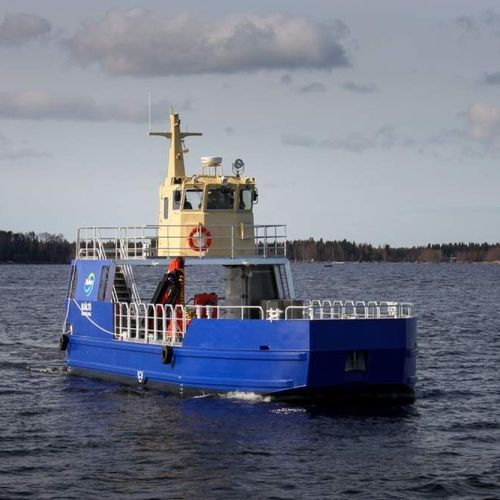 Barco profesional embarcación de servicio portuario - 1800 - Kewatec - gabarra de trabajo / intraborda / de aluminio