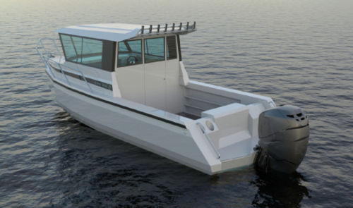 Barco de motor de pesca-paseo fueraborda - LEADER 768Z - Qingdao Allheart Marine Co., Ltd. - con caseta de timón / open / con consola central