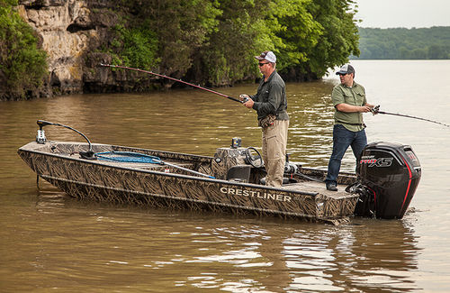 Jon boat fueraborda - 2070 RETRIEVER SCHD - Crestliner - con consola lateral / de pesca deportiva / de aluminio