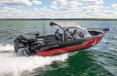 Bay boat fueraborda - 2050 AUTHORITY - Crestliner - con doble consola / de pesca deportiva / de aluminio