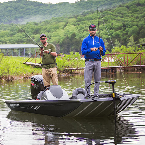Bass boat fueraborda - VT 19 - Crestliner - con consola lateral / de pesca deportiva / de aluminio