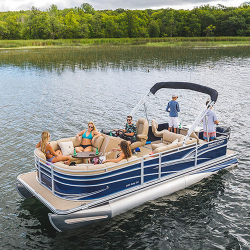 Barco pontón fueraborda - 220 RALLY DX - Crestliner - de esquí acuático / de pesca deportiva / de aluminio