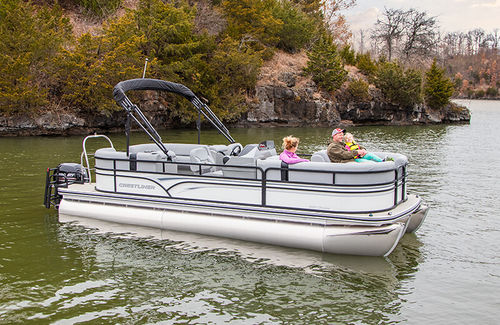 Barco pontón fueraborda - 220 CHASE - Crestliner - tri-tube / de esquí acuático / de aluminio