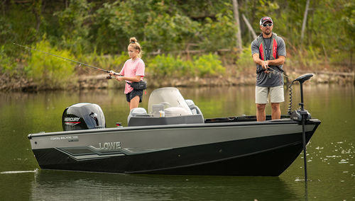 Bass boat fueraborda - FM 1800 SC - Lowe - con consola lateral / open / de aluminio