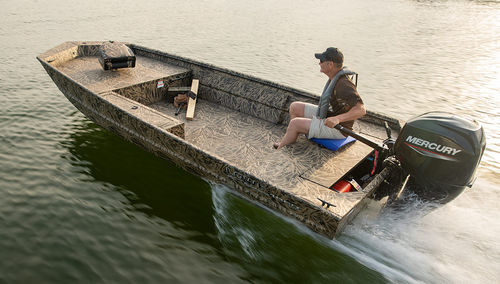 Jon boat fueraborda - Roughneck 1860 - Lowe - open / de pesca deportiva / de aluminio