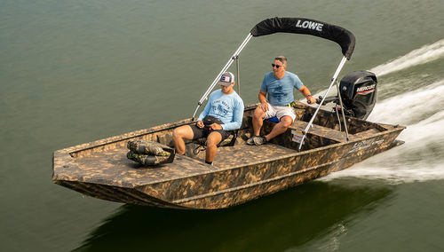 Jon boat fueraborda - Roughneck 1760 - Lowe - open / para la pesca / de caza