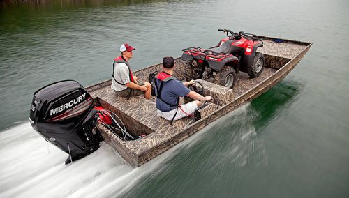 Jon boat fueraborda - Roughneck 2070 Big River - Lowe - con consola lateral / open / de pesca deportiva