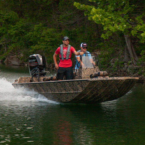 Jon boat fueraborda - Roughneck 1860 Pathfinder - Lowe - con consola lateral / open / de pesca deportiva