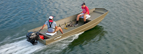 Jon boat fueraborda - L1648M AURA - Lowe - open / de pesca deportiva / de aluminio