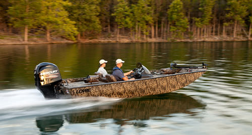 Crappie boat fueraborda - STINGER ST175 CAMO - Lowe - con consola lateral / de pesca deportiva