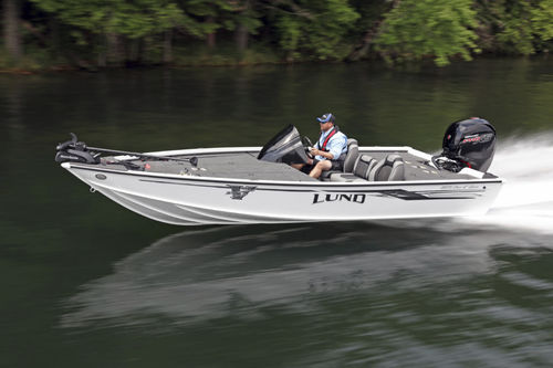 Bass boat fueraborda - 1875XS - Lund - con consola lateral / de pesca deportiva / de aluminio