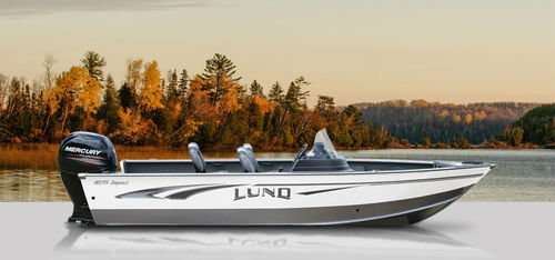 Runabout fueraborda - 1875 IMPACT - Lund - con doble consola / de pesca deportiva / de aluminio