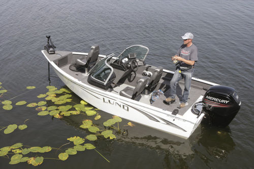 Runabout fueraborda - 1650 REBEL XL - Lund - con doble consola / bow-rider / de pesca deportiva