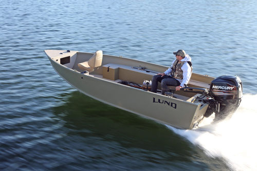 Bote fueraborda - 1600 ALASKAN - Lund - con consola lateral / de pesca / de aluminio