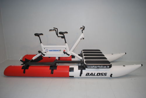 Bicicleta acuática en tándem - Baloss Tandem Puro - WATERBIKE ITALIA - de aluminio / verde / amarilla