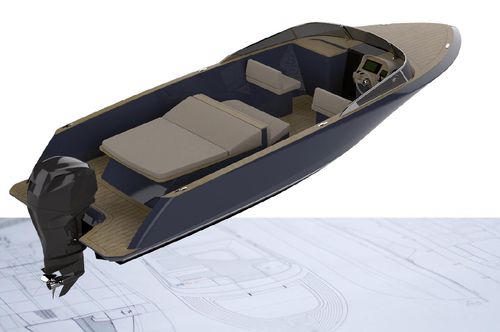 Runabout fueraborda - ECLA 24 - CLYD Yacht Design - con doble consola / open / de aluminio