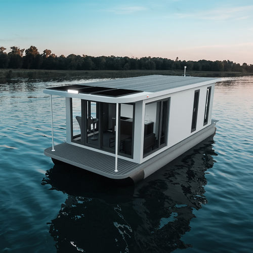 Barco casa catamarán - ECO 10 - BARKMET BOATS - fueraborda / diésel / flotante