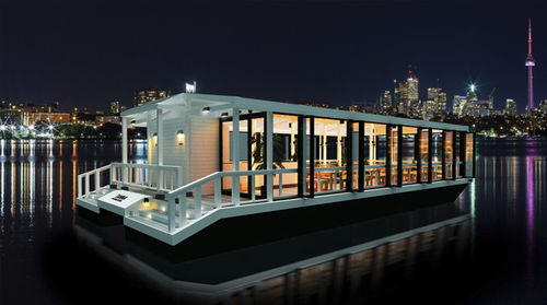 Barco casa catamarán - TANNA - EGO Floating Inc. - intraborda / bimotor / con doble cubierta solar