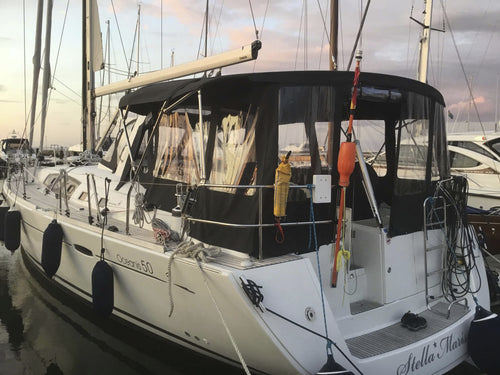 Bimini top para barco - KAPELL ANNAT - para caseta del timón / blanco / rojo