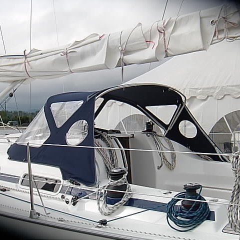 Capota de roof para velero - Bavaria 42 Match - KAPELL ANNAT - para caseta del timón / con estructura de acero inoxidable / azul