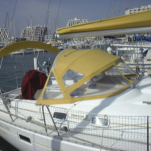 Capota de roof para velero - Oceanis 381 - KAPELL ANNAT - para caseta del timón / con estructura de acero inoxidable / amarilla