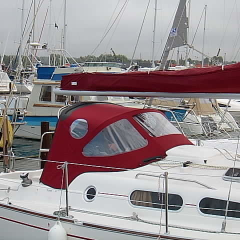 Capota de roof para barco - Delphia 29  - KAPELL ANNAT - para caseta del timón / con estructura de acero inoxidable / roja