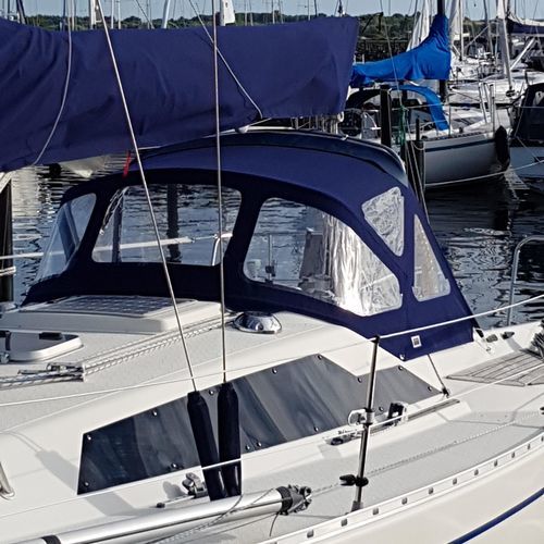 Capota de roof para barco - Maxi 999 - KAPELL ANNAT - para caseta del timón / con estructura de acero inoxidable / azul