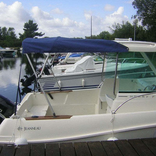 Toldo para barco - Merry Fisher 585 Marlin - KAPELL ANNAT - para caseta del timón / con estructura de acero inoxidable / azul