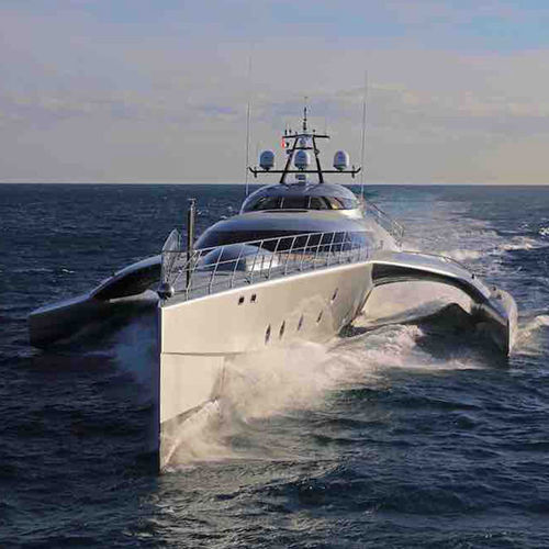 Megayate trimarán - GALAXY - Catamaris - de crucero / de gran velocidad / raised pilothouse