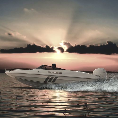 Runabout fueraborda - 19 GTO - Fletcher Boats - con doble consola / bow-rider / open