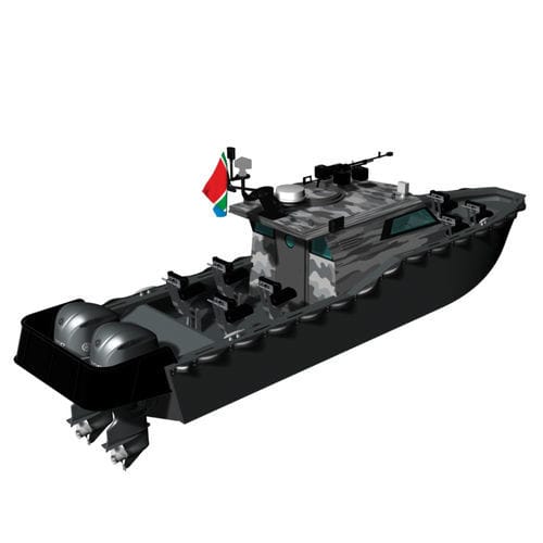 Barco profesional barco de vigilancia - Blackout 9500 - KND Naval Design - fueraborda / de PEHD / con casco rígido