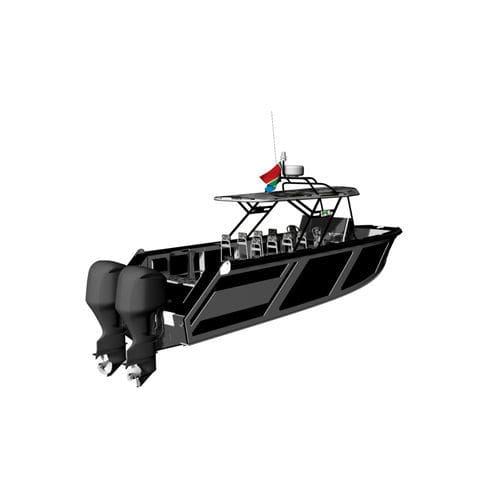 Barco profesional barco de vigilancia - Blackout 9500 - KND Naval Design - fueraborda / de PEHD / con casco rígido
