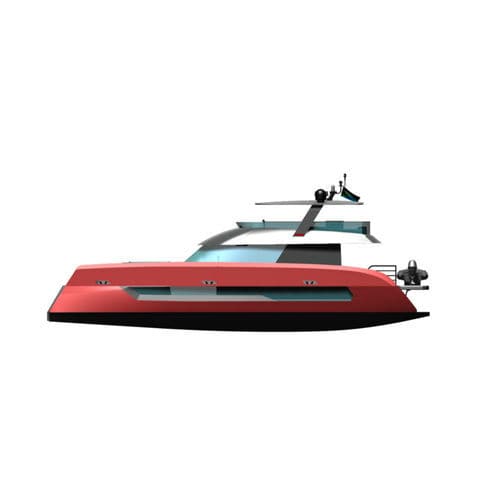 Yate a motor catamarán a motor - Majestic R6 - KND Naval Design - de crucero / con fly / POD