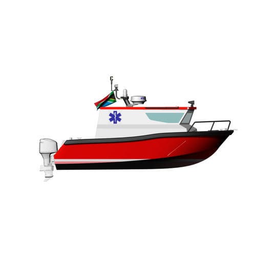 Barco profesional barco ambulancia - Seasaver 7.5 - KND Naval Design - fueraborda / de aluminio / con casco rígido