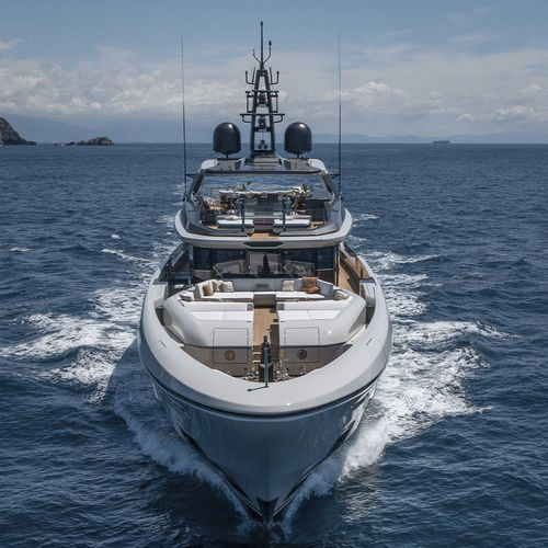 Megayate de crucero - T52 - Baglietto spa - raised pilothouse / híbrido / de acero