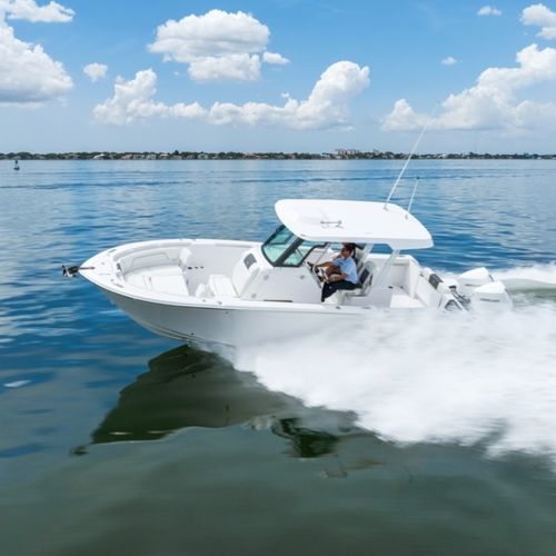 Barco open fueraborda - 28CC - Bertram - bimotor / con consola central / 12 personas máx.