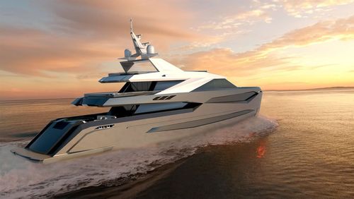 Superyate de deporte - 42m - Brythonic Yachts - casco de planeo / de aluminio / con piscina