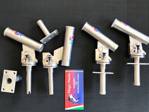 Portacañas de pesca para barco - MAGIC MARLIN F.LLI POLIMENO - orientable / simple / de acero inoxidable