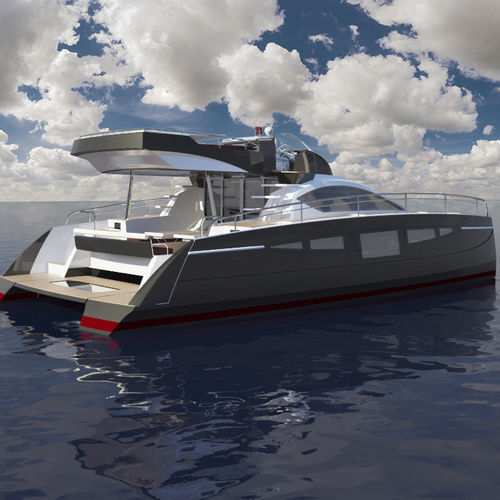 Barco cabinado catamarán - C-Cat 40 PWR - Comar Yachts - intraborda / bimotor / con fly